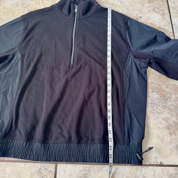 Athleta Sweatshirt Womens Medium Black Triumph Hybrid 1/2 Zip Ladies Pullover - Picture 5 of 9